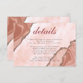 クリーム赤面アゲートソフトピンク結婚金ゴールド詳細 エンクロージャーカード (正面/裏面)