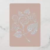 クリーム赤面ダイヤモンドバラブライダルシャワー 箔招待状 (裏面)