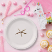 クリーム赤面ヒトデビーチ結婚式 ペーパープレート (パーティー)