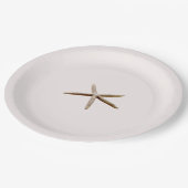 クリーム赤面ヒトデビーチ結婚式 ペーパープレート (アングル)
