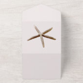 クリーム赤面ビーチスタッ結婚フィーズ オールインワン招待状 (外側)