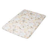 クリーム赤面ピンクフローラ バスマット (アングル)