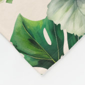 クリーム赤面ピンク熱帯離れハイビスカスフラワー フリースブランケット (角)