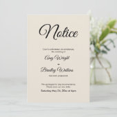 クリーム通知延期結婚の発表 招待状 (スタンド正面)