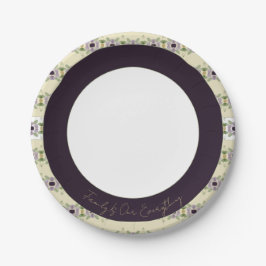 クリーム金ゴールドとマウーブ ペーパープレート