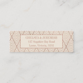 クリーム金ゴールドアールデコパターカスタムンのアドレスカード スキニー名刺