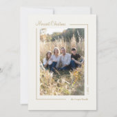 クリーム金ゴールドエレガントミニマリストクリスマスポートレート シーズンカード (正面)