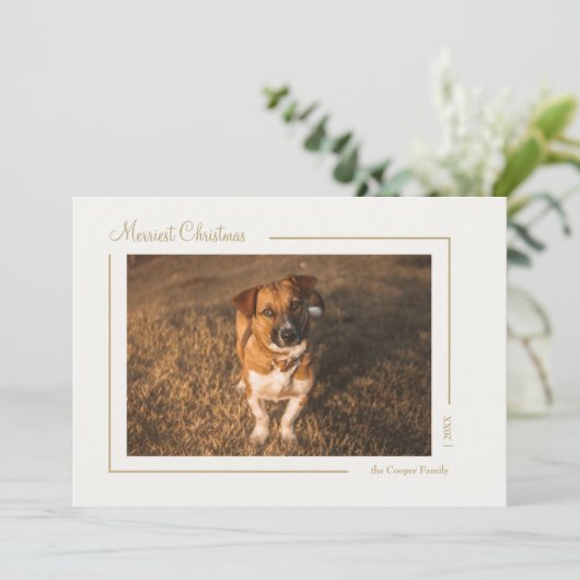 クリーム金ゴールドエレガントミニマリスト横 シーズンカード (スタンド正面)