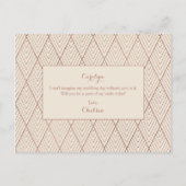 クリーム金ゴールドカスタムアールデコブリーズメイド提案 インビテーションポストカード (裏面)