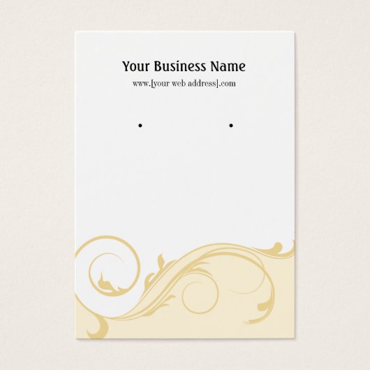 クリーム金ゴールドカスタム旋回イヤリング表示カード (正面)