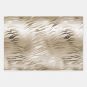 クリーム金ゴールドグリッツグリッターアイスクリームドリップ誕生日 ラッピングペーパーシート (正面2)