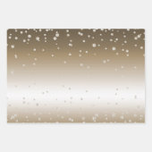 クリーム金ゴールドグリッツグリッターブライダルシャワー ラッピングペーパーシート (正面2)