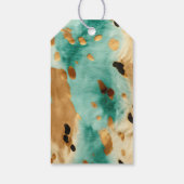 クリーム金ゴールドターコイズ牛皮動物 ギフトタグ (裏面)