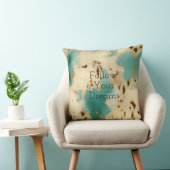 クリーム金ゴールドターコイズ牛皮動物 クッション (椅子)