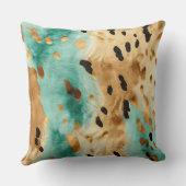 クリーム金ゴールドターコイズ牛皮動物 クッション (裏面)