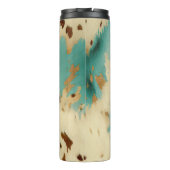 クリーム金ゴールドターコイズ牛皮動物 タンブラー (裏面)