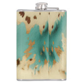 クリーム金ゴールドターコイズ牛皮動物 フラスク (裏面)