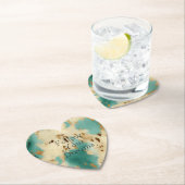 クリーム金ゴールドターコイズ牛皮動物 ペーパーコースター (インサイチュ)