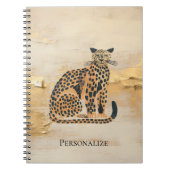 クリーム金ゴールドヒョウ動物 ノートブック (正面)