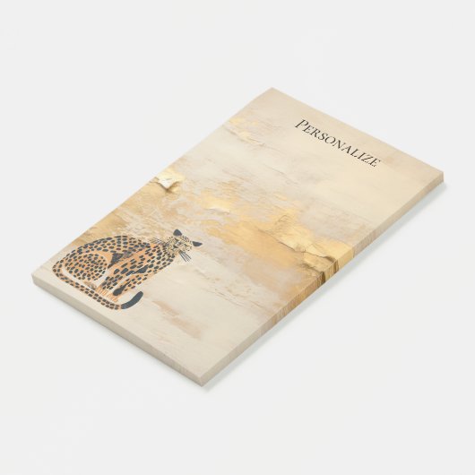 クリーム金ゴールドヒョウ動物 ポストイット (アングル)