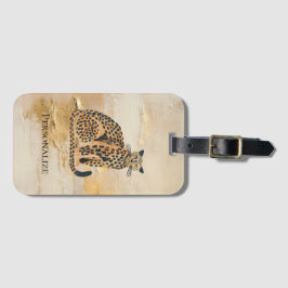 クリーム金ゴールドヒョウ動物 ラゲッジタグ