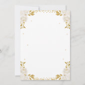 クリーム金ゴールドフローラ回転木馬ファーストバースデーパーティー 招待状 (裏面)