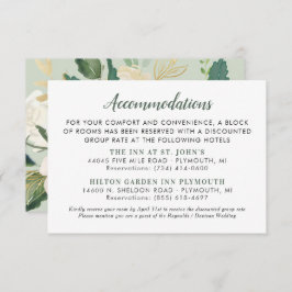 クリーム金ゴールドフローラ結婚グリーナリー宿泊施設 エンクロージャーカード