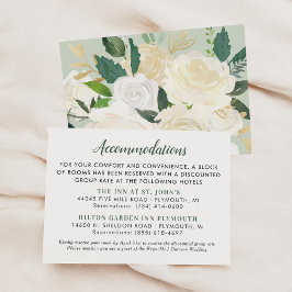 クリーム金ゴールドフローラ結婚グリーナリー宿泊施設 エンクロージャーカード