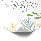 クリーム金ゴールドフローラ結婚グリーンリー席 ポスター (角)