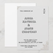 クリーム金ゴールドブラックミニマリストエレガントなウェディングインビタ 招待状 (正面/裏面)