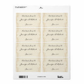 クリーム金ゴールドヴィンテージピンストライプ水瓶用ラベル ラベル (フルシート)