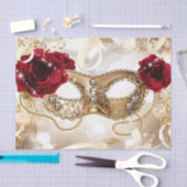 クリーム金ゴールド仮装ボール誕生日パーティー 薄葉紙 (クラフト)