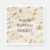 クリーム金ゴールド牛革 スタンダードランチョンナプキン (正面)