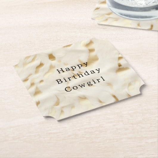 クリーム金ゴールド牛革 ペーパーコースター (アングル)