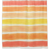 クリーム鎌ストライププリント シャワーカーテン (正面)