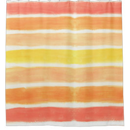 クリーム鎌ストライププリント シャワーカーテン