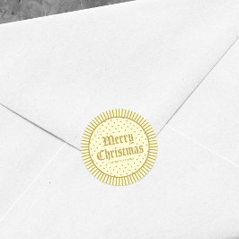 クリーム飾エレガントり幾何学的メリークリスマス ラウンドシール