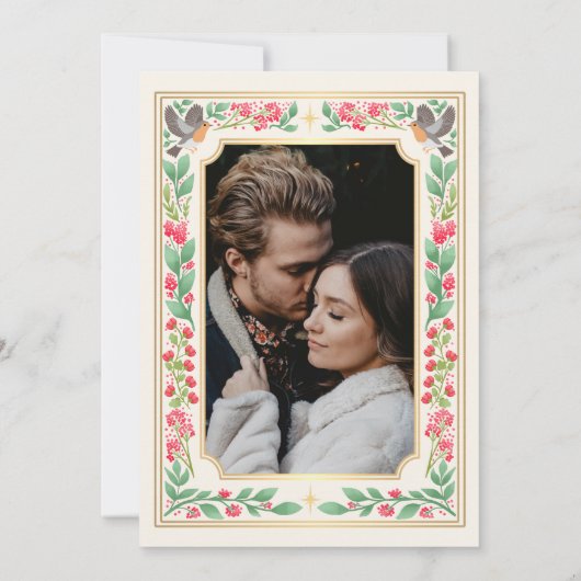 クリーム魅惑の植物庭園の結婚式写真 セーブザデート (裏面)