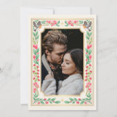 クリーム魅惑の植物庭園の結婚式写真 招待状 (裏面)