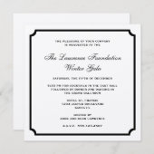 クリーム黒の四角いフレー企業のムのフォーマル休日 招待状 (正面/裏面)