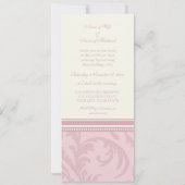 クリーム·アンド·ピン結婚クの誓いの更新招待状 招待状 (裏面)