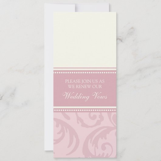 クリーム·アンド·ピン結婚クの誓いの更新招待状 招待状 (正面)