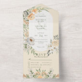 クリーム&イエローボホフローライエローディナー オールインワン招待状 (内側)