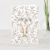 クリーム イースター バニー ウサギの耳 カード (正面)