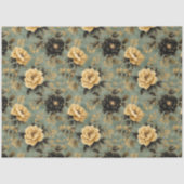 クリーム&エレガントブラックバラオンザージグリーンデコップページ 薄葉紙 (正面)