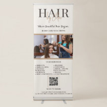 クリーム オートミール ヘアサロン 写真QRコード スキャンで予約