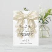クリーム カスケード ラッフル ボウ ブライダル ウェディング サンクス 招待状 (スタンド正面)