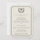 クリーム カドゥケウス+月桂樹 医学部卒業 招待状 (正面)