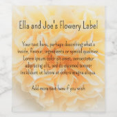 クリーム カメリア エレガント ガーデン フラワー パーソナライズド ワインラベル (シングルラベル)