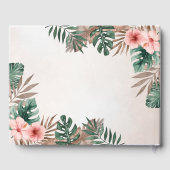 クリーム&グリーントロポカルウォーターの色のフローラ結婚ズ ゲストブック (裏面)